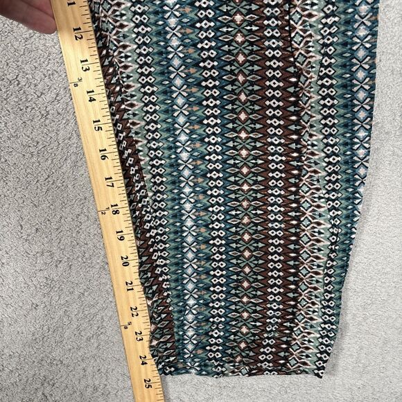 Jessica Simpson Pull On Pants Women’s Size‎ L Geometric Clam Diggers Ankle Capri - Picture 7 of 11